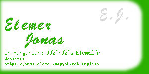 elemer jonas business card