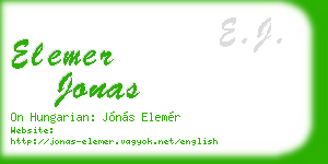 elemer jonas business card